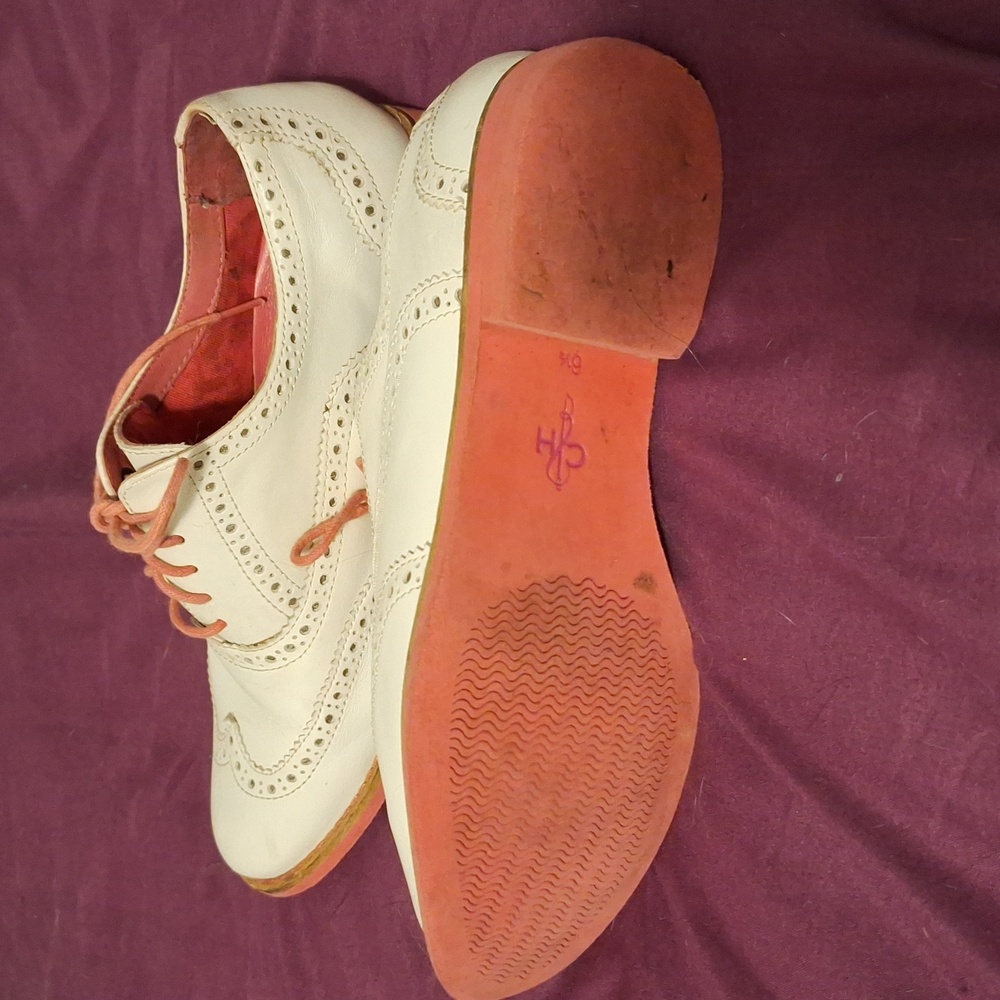 White and hot pink Cole Haan Oxfords - Picture 4 of 4